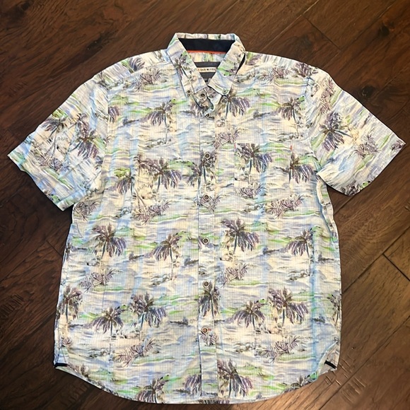 32 Bar Blues Tropical Print Button Down Shirt Large NWOT - Picture 1 of 3